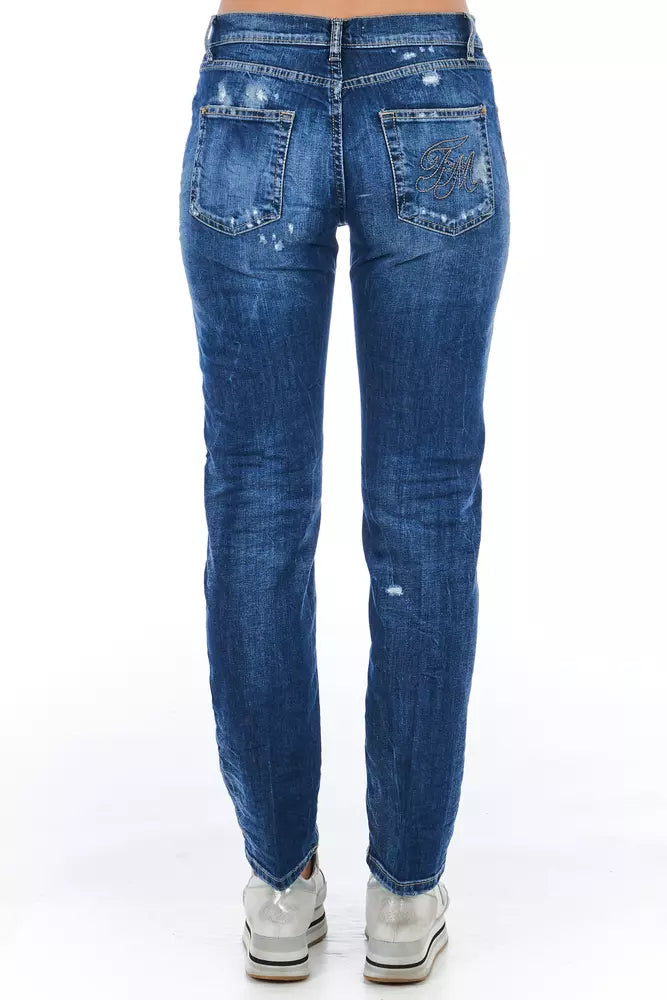 Blue Cotton Women Jeans - SEHABRANDS