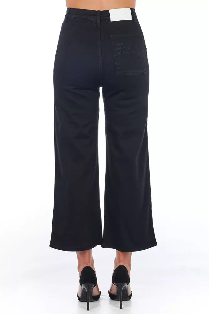 Black Cotton Women Cropped Pant - SEHABRANDS