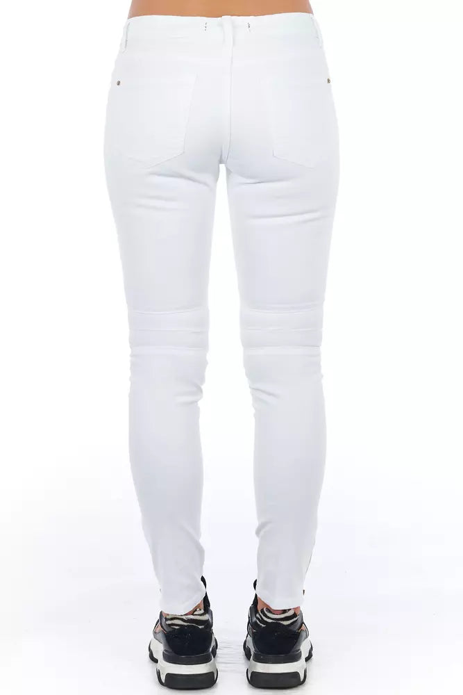 White Cotton Women Jeans - SEHABRANDS