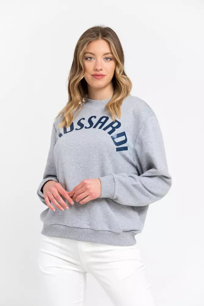 Gray Cotton Women Sweater - SEHABRANDS