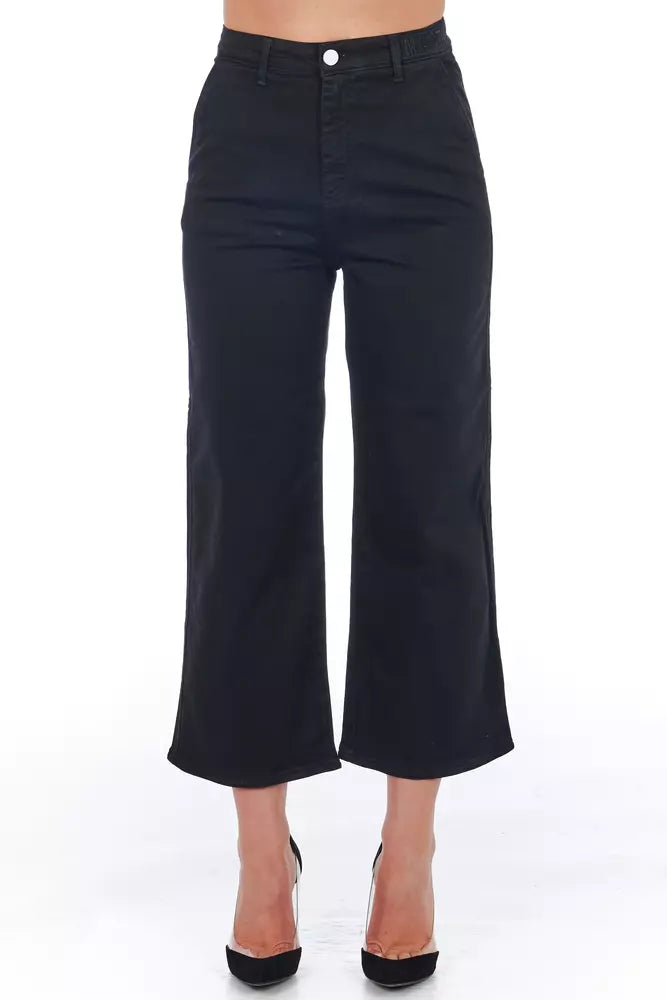 Black Cotton Women Cropped Pant - SEHABRANDS