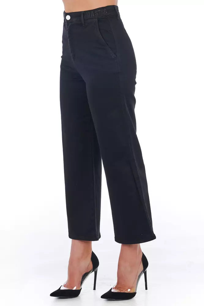 Black Cotton Women Cropped Pant - SEHABRANDS