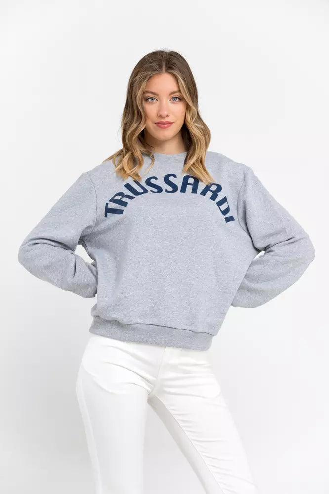 Gray Cotton Women Sweater - SEHABRANDS