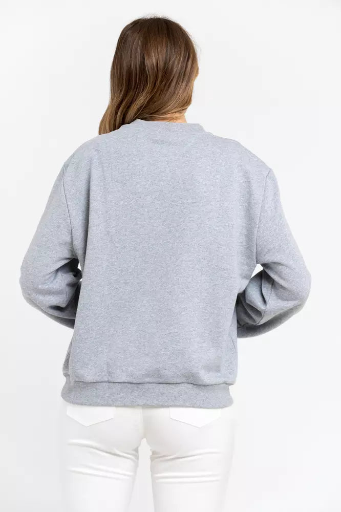 Gray Cotton Women Sweater - SEHABRANDS