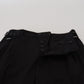 Dolce & Gabbana Sleek Black Italian Designer Pants with Side Buckle