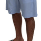 Dolce & Gabbana Elegant Light Blue Linen-Cotton Summer Shorts