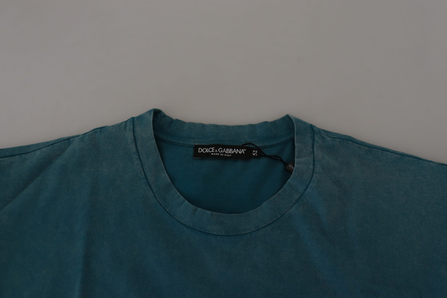 Dolce & Gabbana Elegant Crew Neck Cotton Tee in Blue