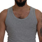 Dolce & Gabbana Sleek Sleeveless Grey Cotton Tank Top