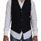 Dolce & Gabbana Elegant Black Formal Wool-Silk Dress Vest