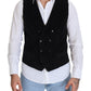 Dolce & Gabbana Elegant Black Double Breasted Dress Vest