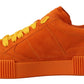 Dolce & Gabbana Chic Orange Suede Lace-Up Sneakers