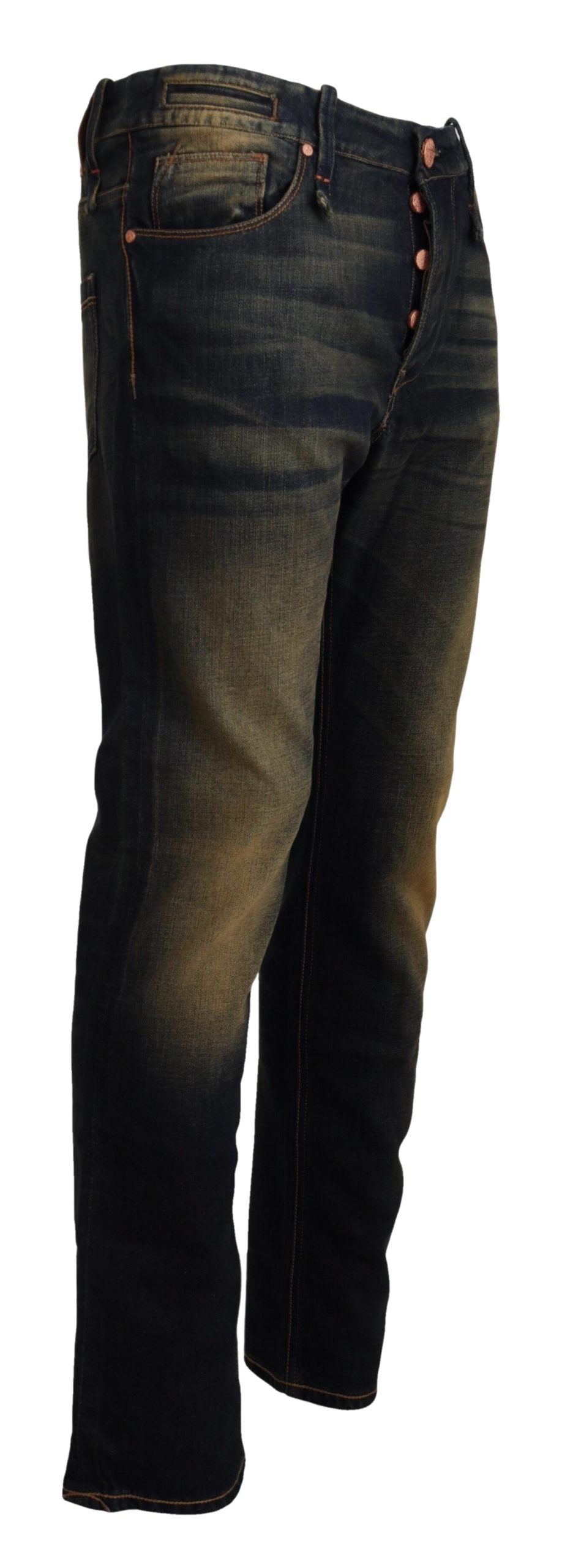 Elegant Blue Washed Denim Pants - Authentic Craftsmanship - SEHABRANDS