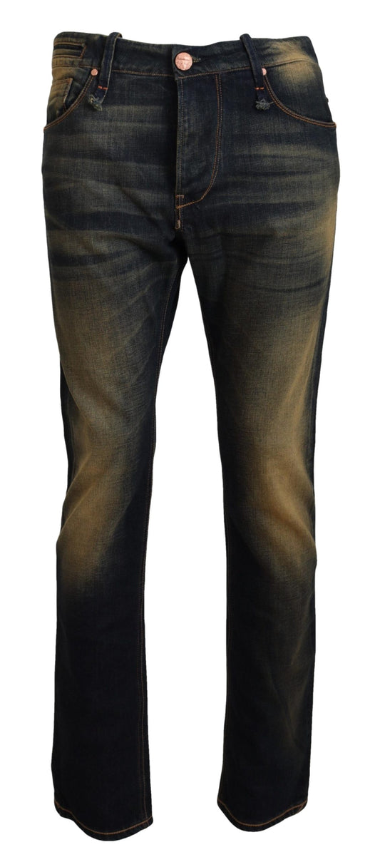 Elegant Blue Washed Denim Pants - Authentic Craftsmanship - SEHABRANDS