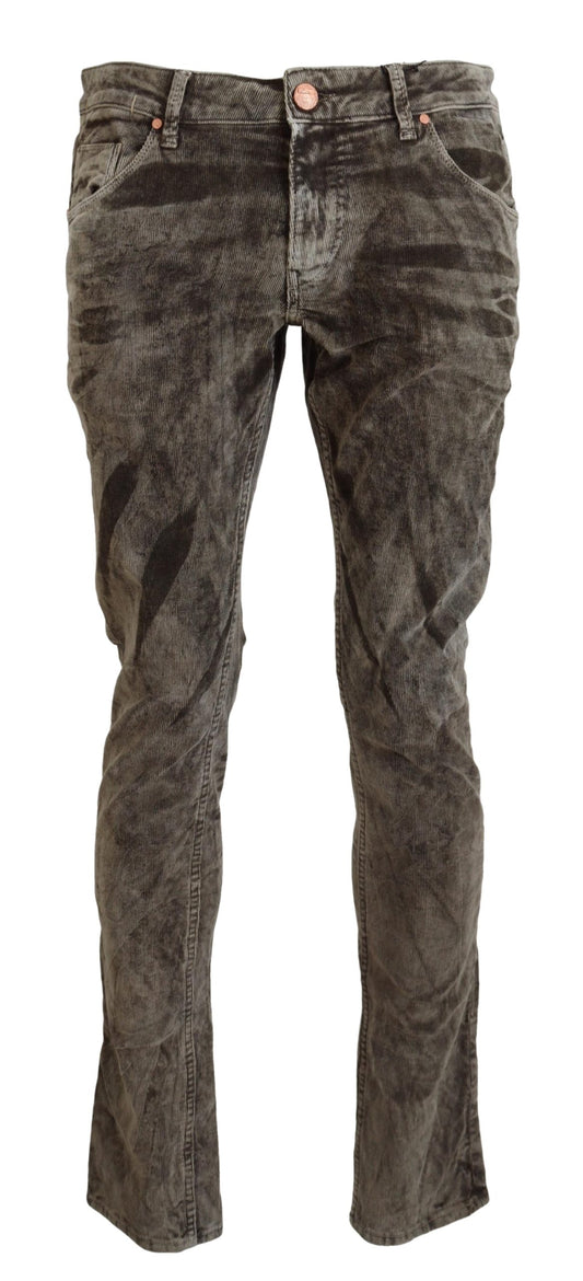 Elegant Grey Corduroy Pants with Modern Twist - SEHABRANDS