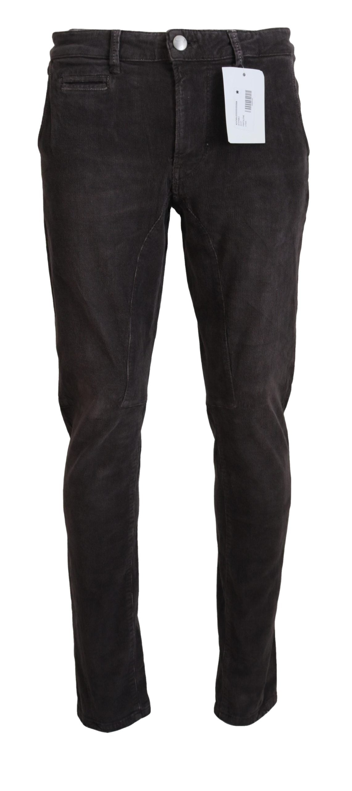 Elegant Corduroy Brown Pants - SEHABRANDS