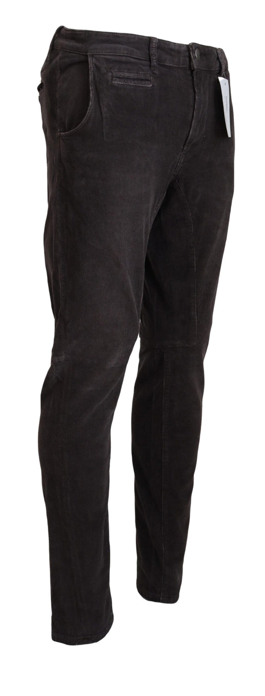 Elegant Corduroy Brown Pants - SEHABRANDS