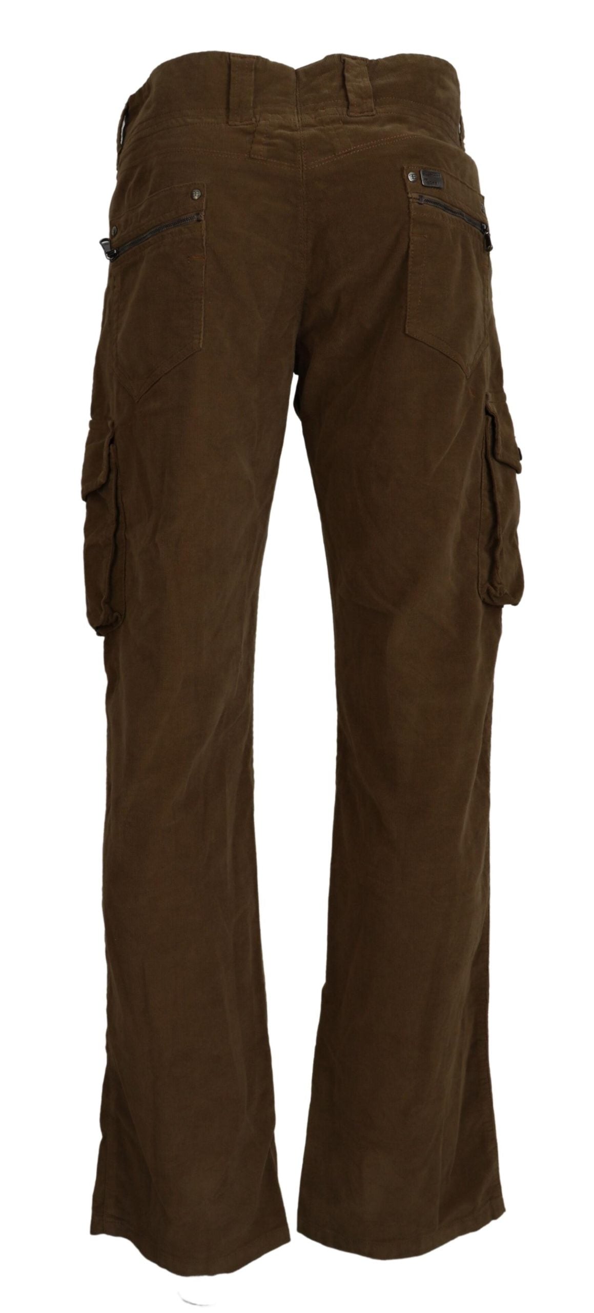 Chic Brown Corduroy Cargo Pants - SEHABRANDS