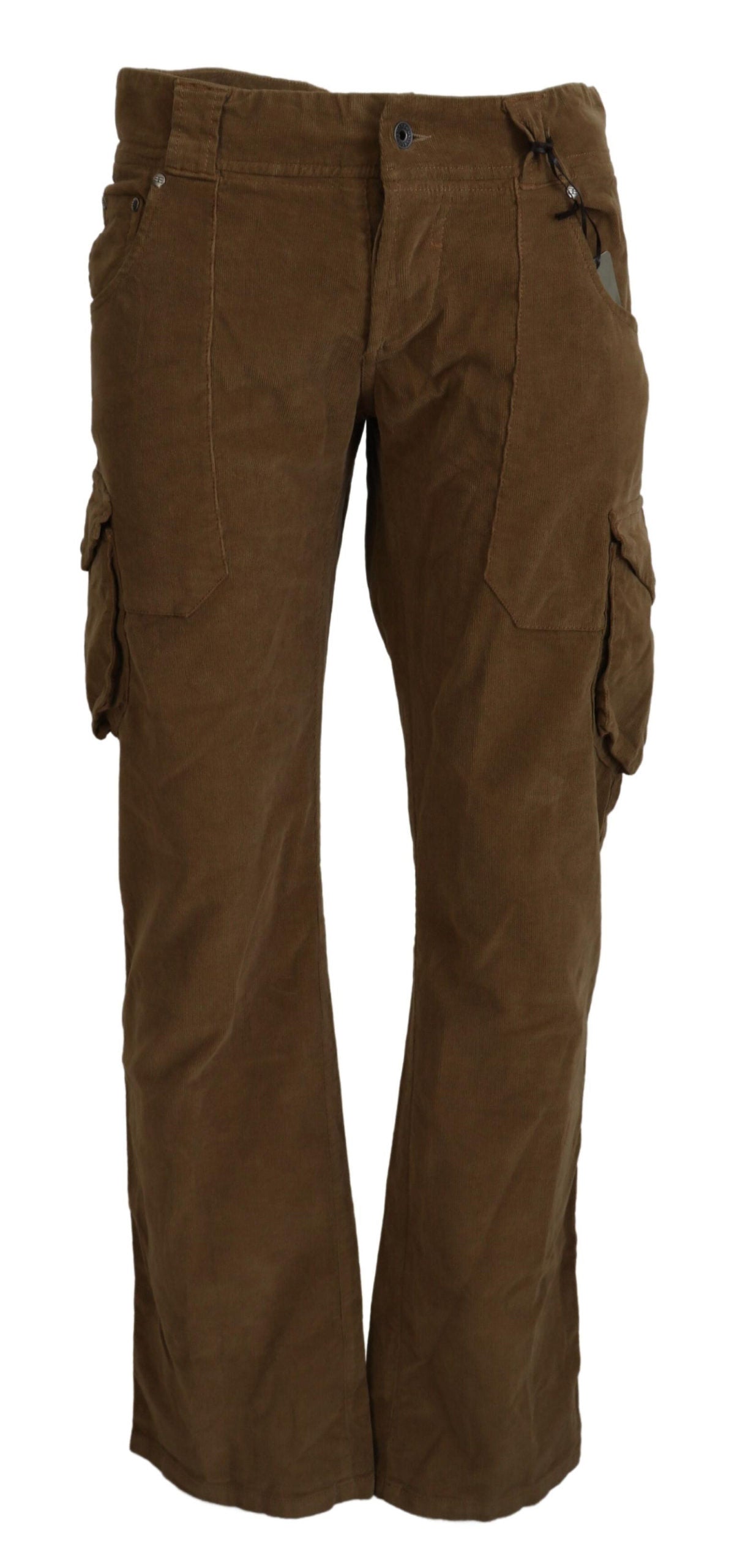 Chic Brown Corduroy Cargo Pants - SEHABRANDS