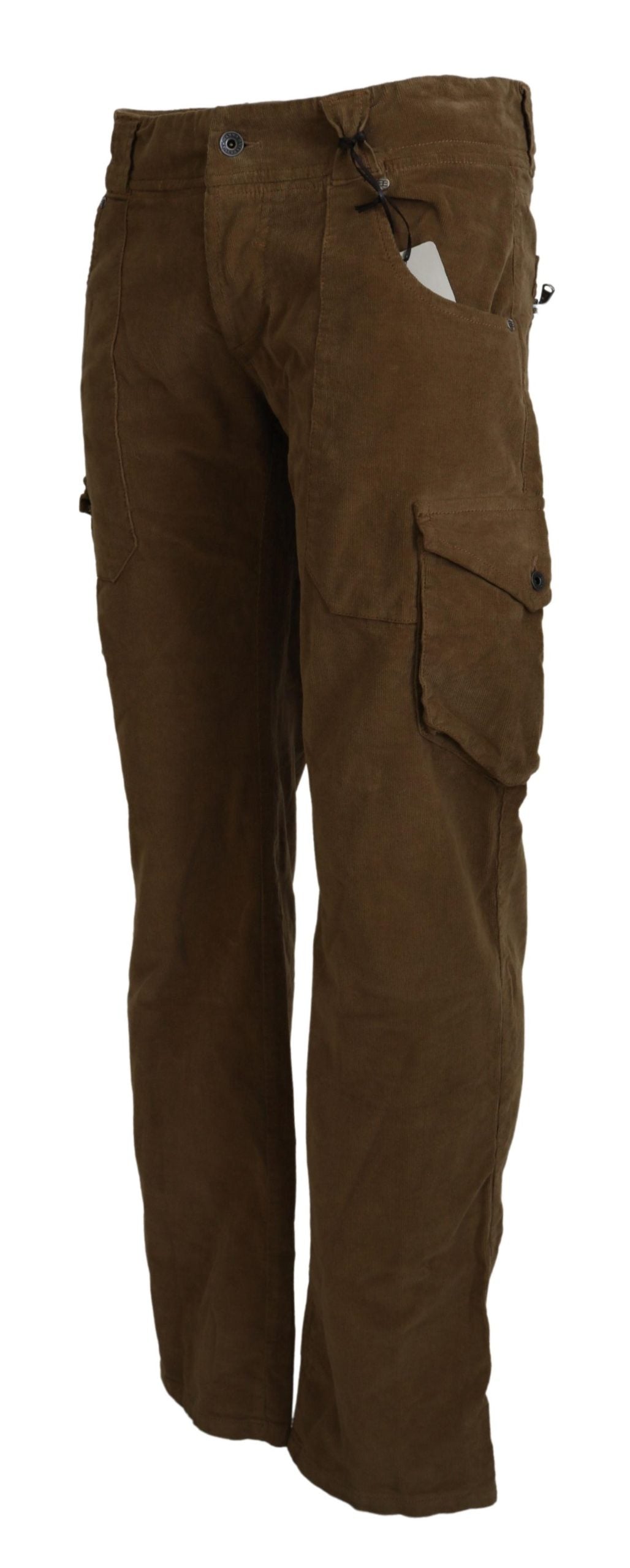 Chic Brown Corduroy Cargo Pants - SEHABRANDS