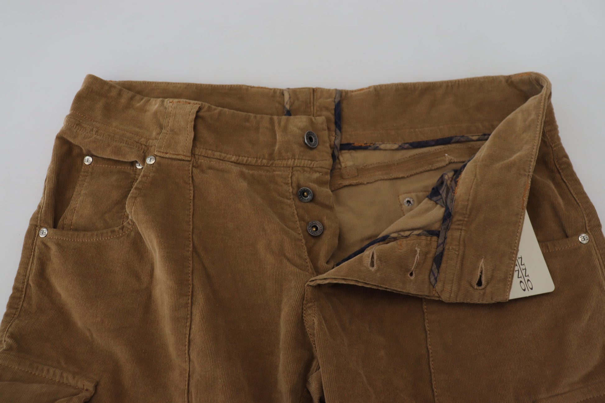 Chic Brown Corduroy Cargo Pants - SEHABRANDS