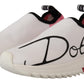 Dolce & Gabbana Elegant Sorrento Slip-On Sneakers in White & Pink