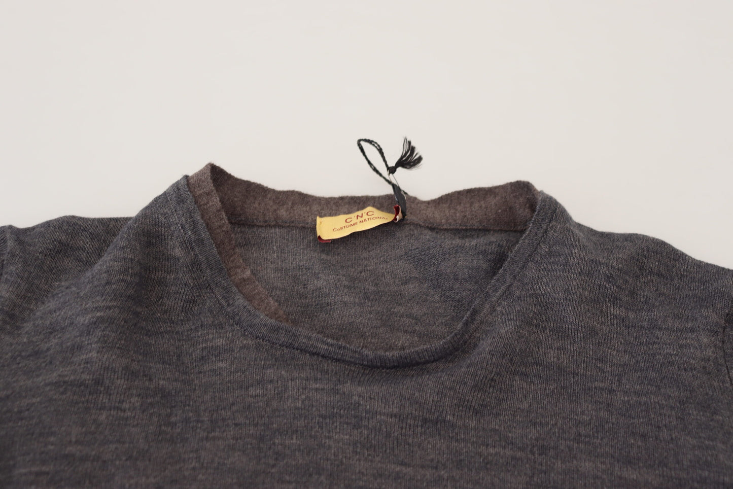 Sleek Gray Crewneck Pullover Sweater - SEHABRANDS