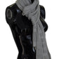 Elegant Gray Knitted Designer Scarf - SEHABRANDS