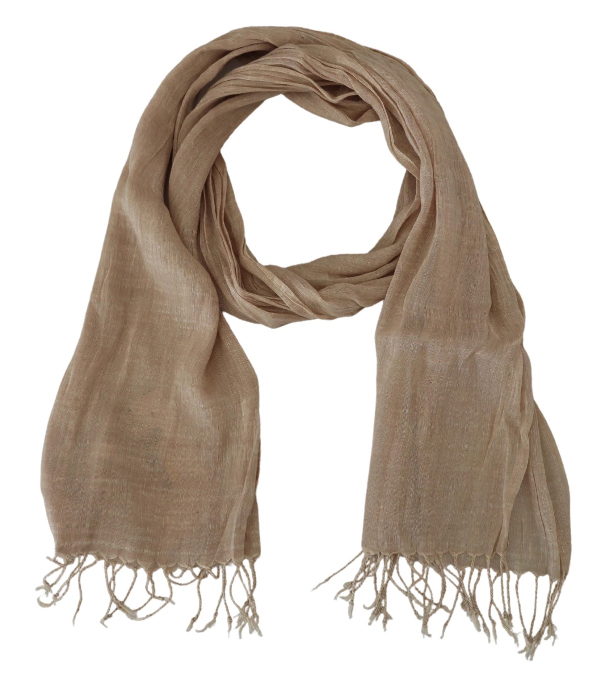 Chic Beige Fringed Scarf for Women - SEHABRANDS