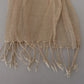 Chic Beige Fringed Scarf for Women - SEHABRANDS