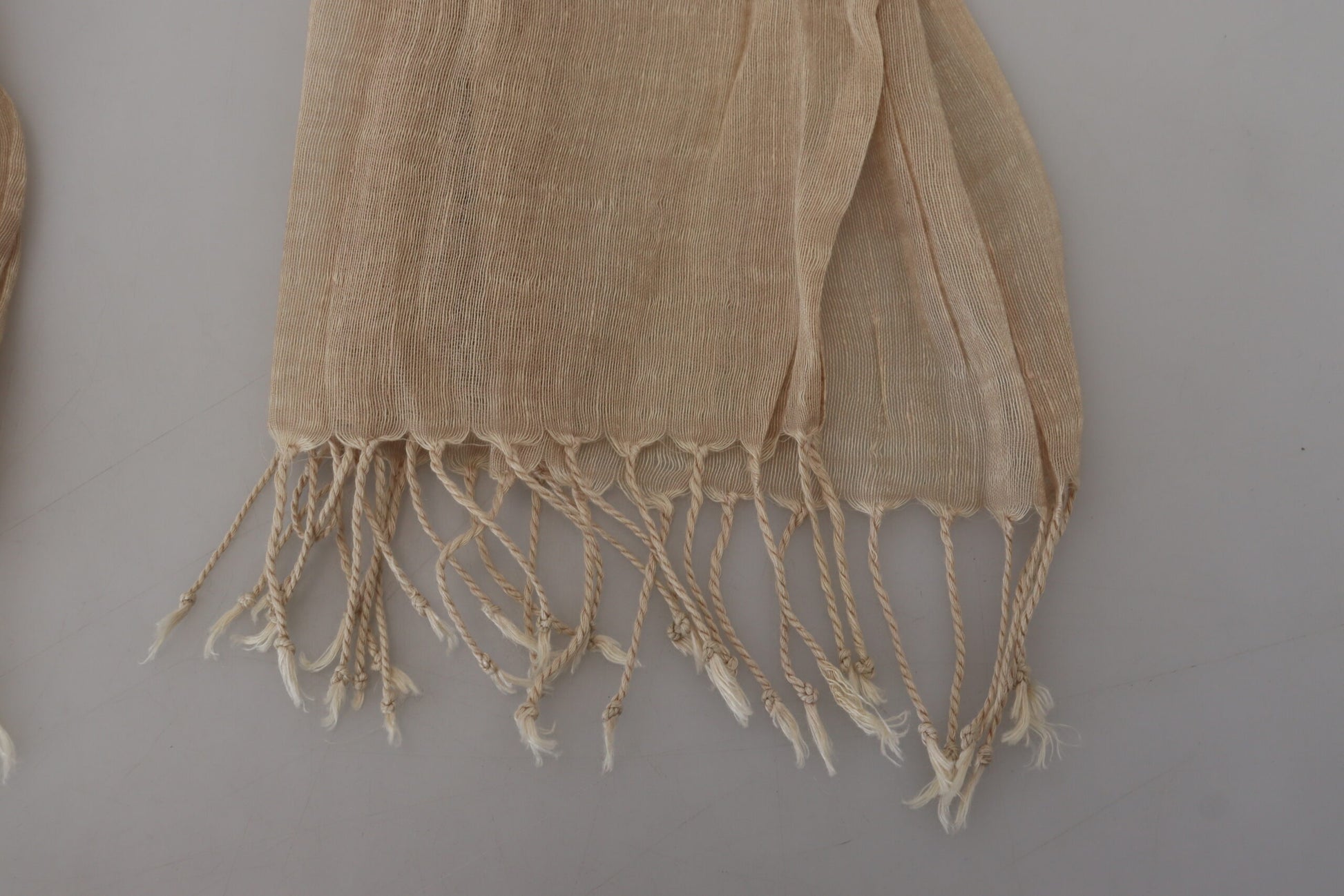 Chic Beige Fringed Scarf for Women - SEHABRANDS