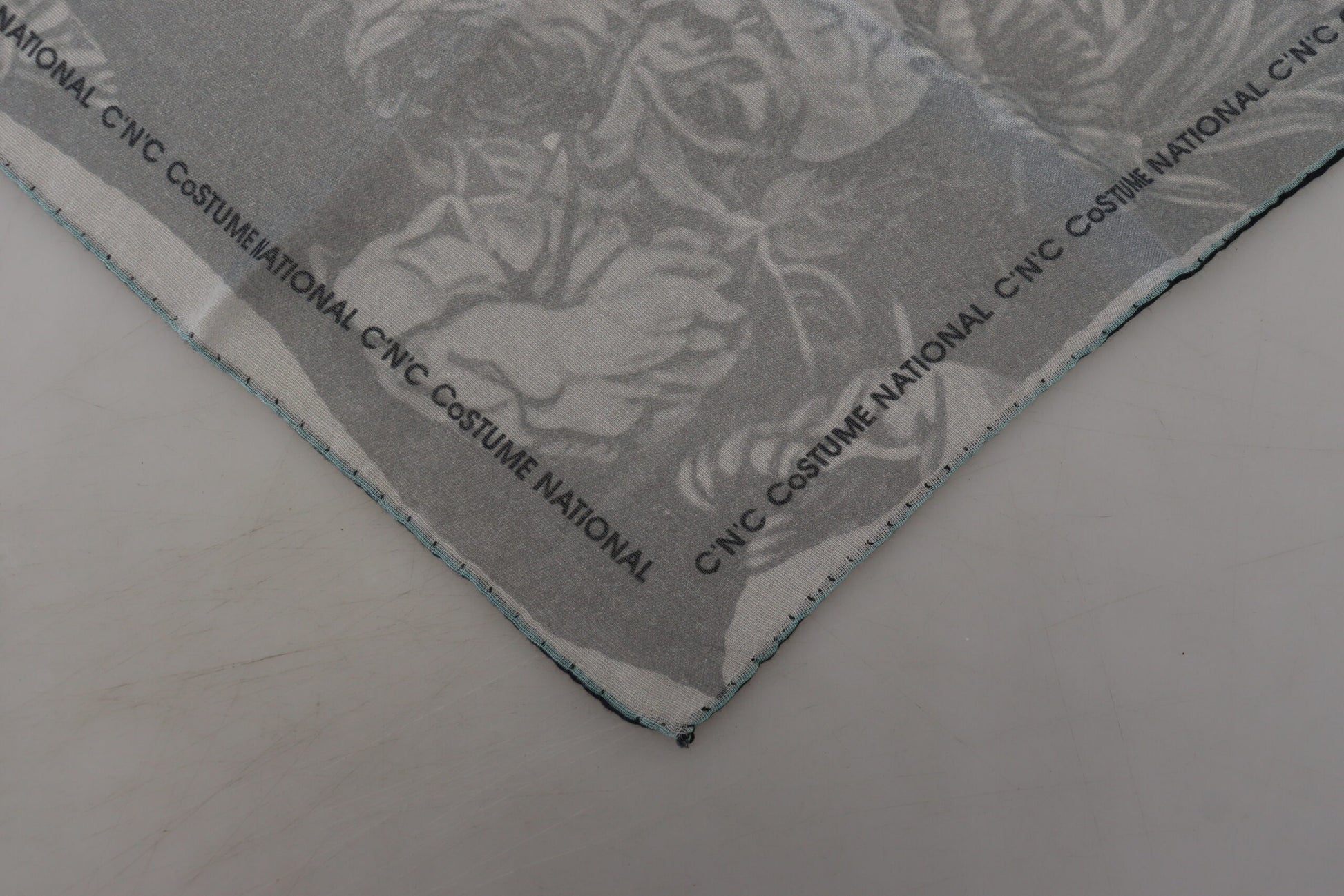 Elegant Grey Cotton Square Scarf - SEHABRANDS