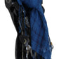 Chic Linen Fringed Scarf in Blue Checkered - SEHABRANDS