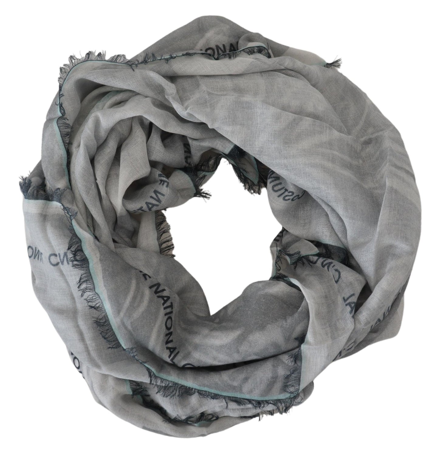 Chic Designer Grey Scarf with Fringes - SEHABRANDS