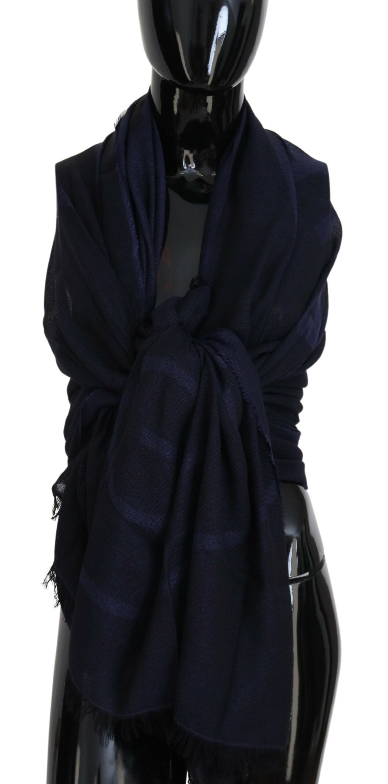 Elegant Fringed Wool Blend Scarf - SEHABRANDS