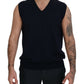 Sleek Black V-Neck Sleeveless Tank - SEHABRANDS