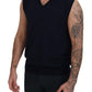 Sleek Black V-Neck Sleeveless Tank - SEHABRANDS