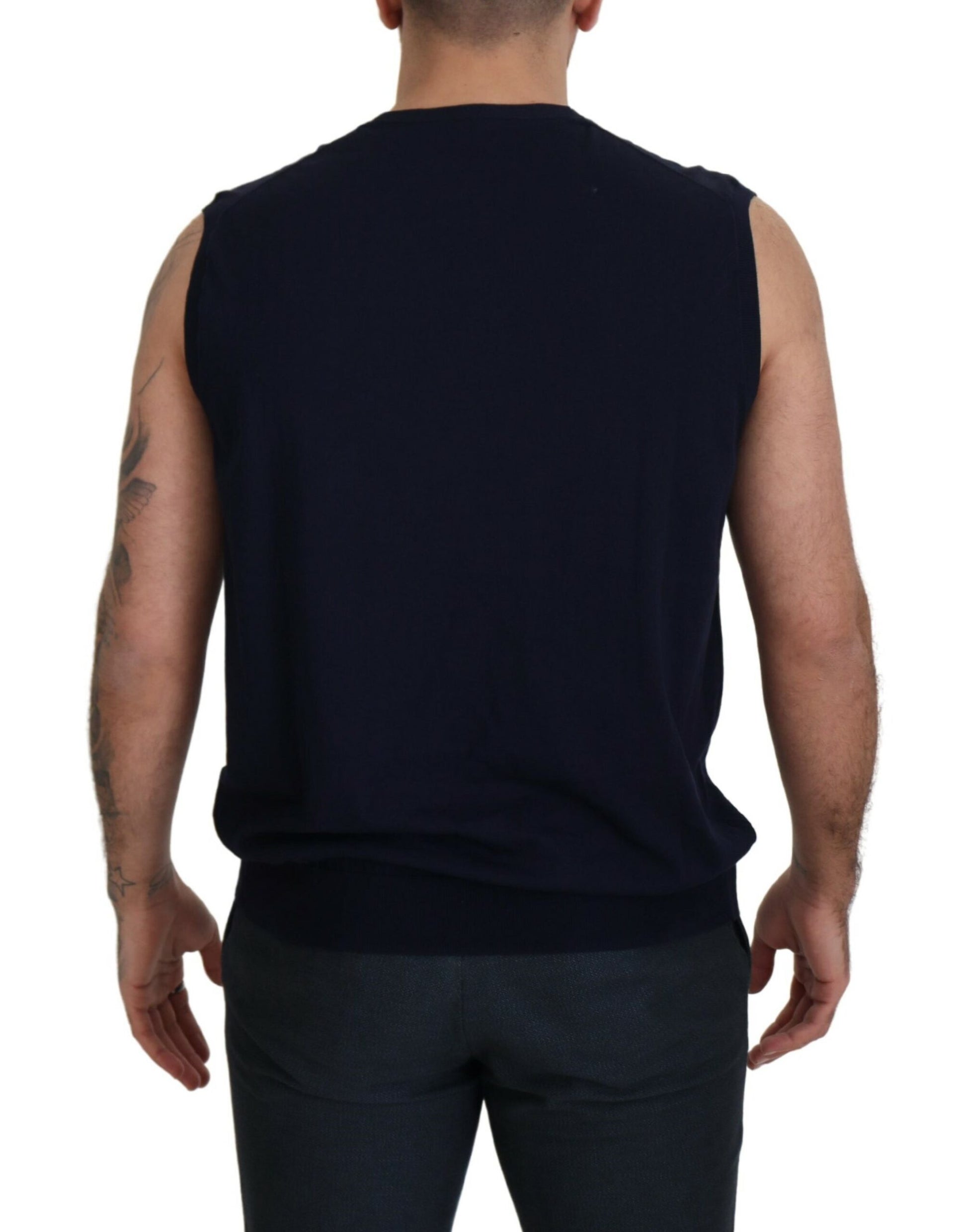 Sleek Black V-Neck Sleeveless Tank - SEHABRANDS