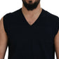 Sleek Black V-Neck Sleeveless Tank - SEHABRANDS