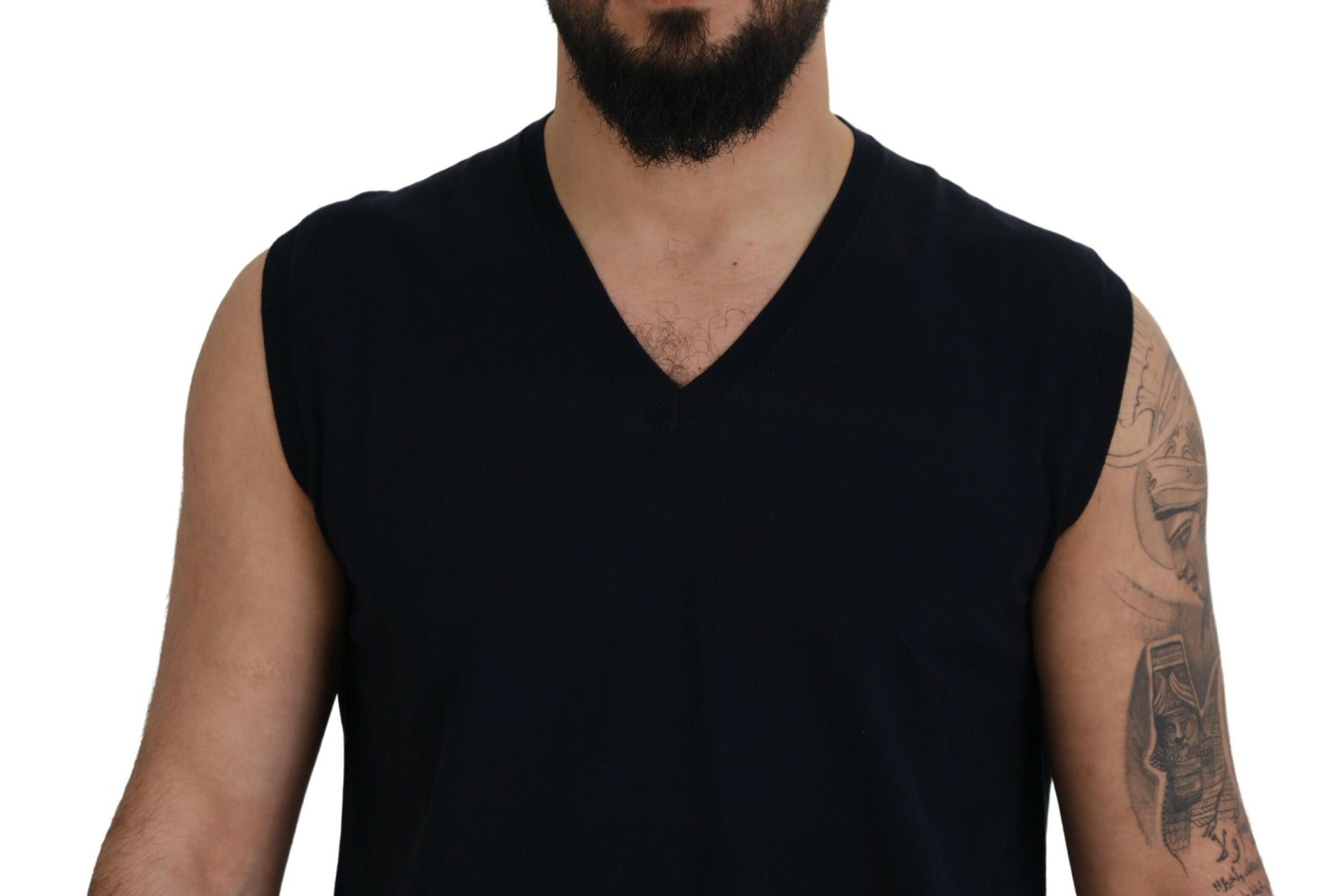 Sleek Black V-Neck Sleeveless Tank - SEHABRANDS