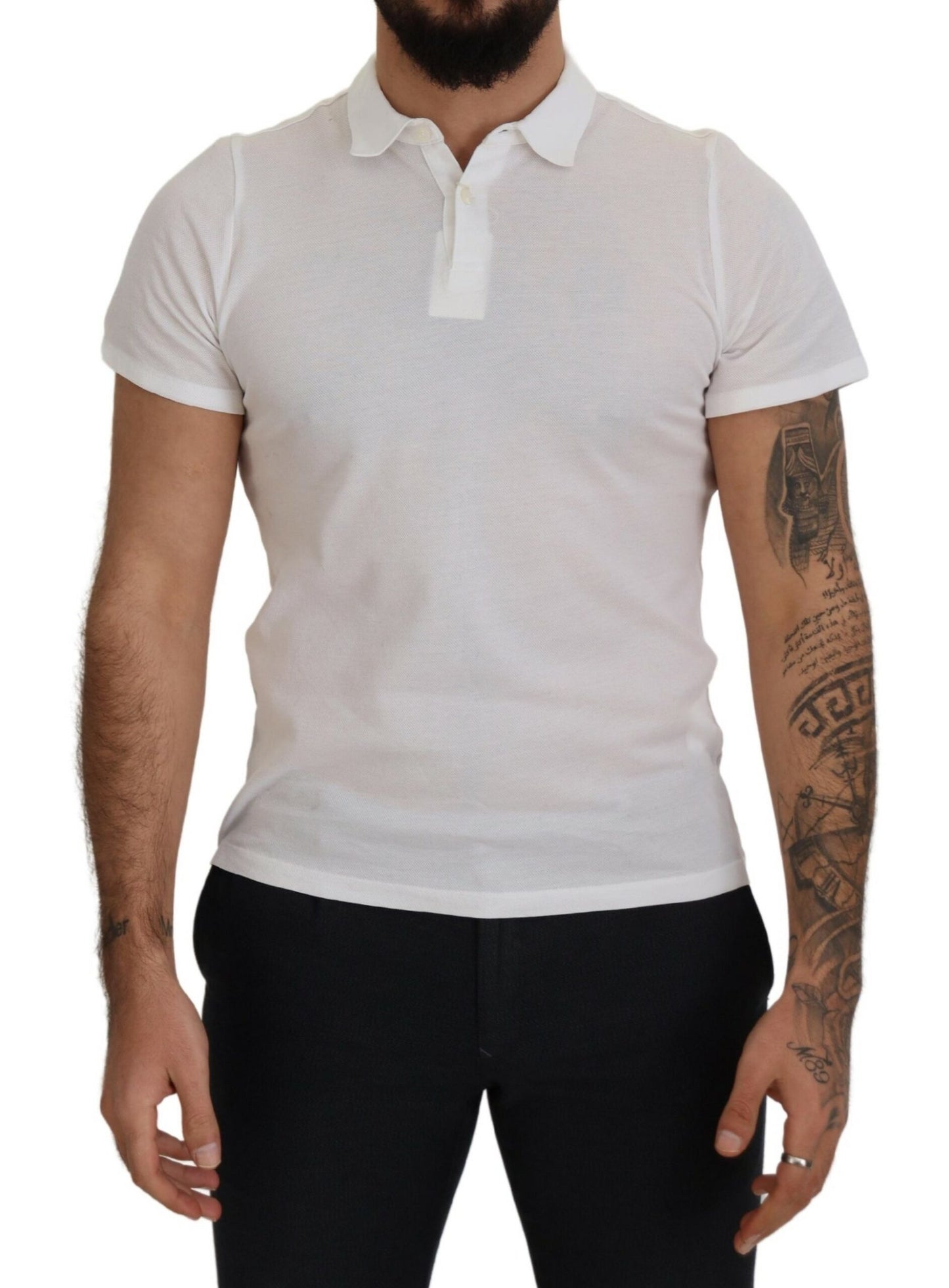 Elegant White Cotton Polo T-Shirt - SEHABRANDS