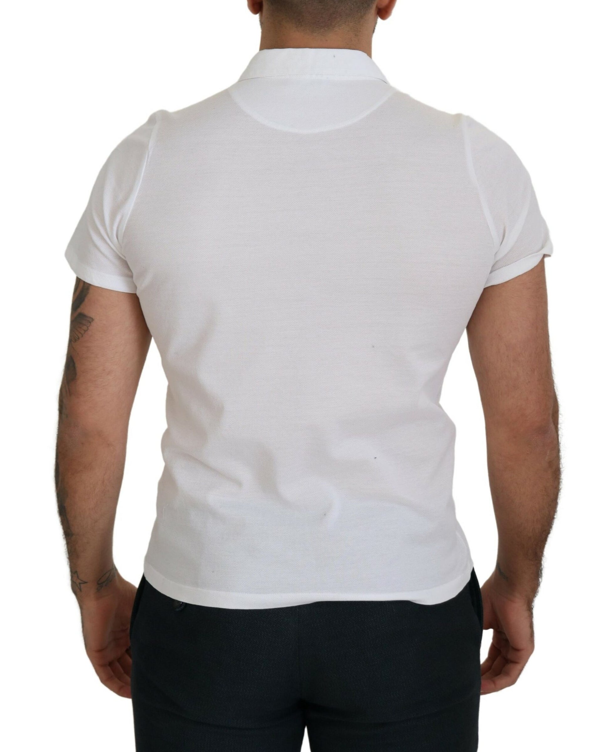 Elegant White Cotton Polo T-Shirt - SEHABRANDS