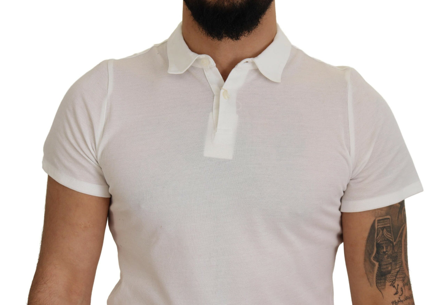 Elegant White Cotton Polo T-Shirt - SEHABRANDS