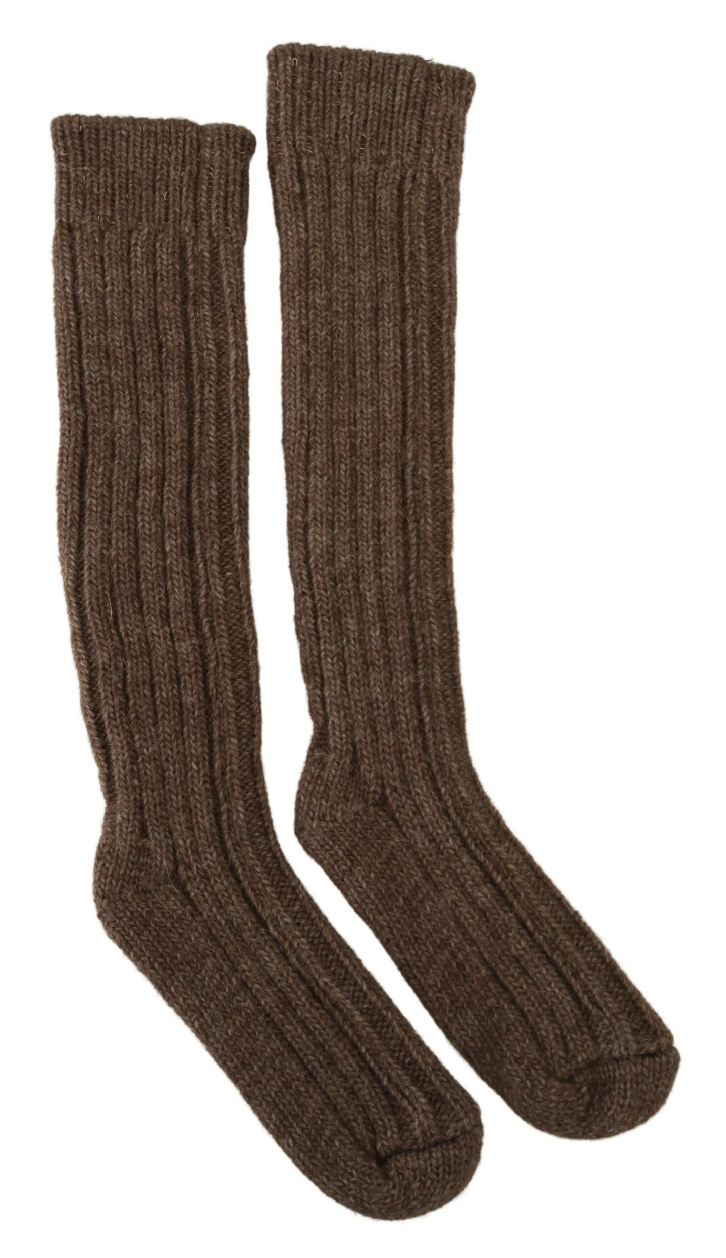 Dolce & Gabbana Chic Brown Wool Blend Over-Calf Socks