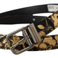 Dolce & Gabbana Multicolor Leather Belt with Black Buckle