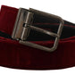 Dolce & Gabbana Velvet Maroon Elegance Belt