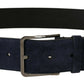 Dolce & Gabbana Navy Elegance Velvet Leather Belt