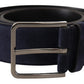 Dolce & Gabbana Navy Elegance Velvet Leather Belt