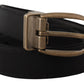 Dolce & Gabbana Elegant Grosgrain Leather Belt - Black