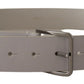 Dolce & Gabbana Elegant White Vitello Leather Belt