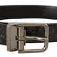 Dolce & Gabbana Sleek Grosgrain Leather Belt with Metal Buckle